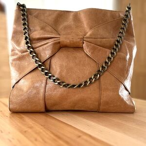 Hobo International Haylie Elegant Brown Leather Bow Shoulder Bag